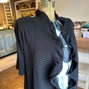 NY Collection Ruffle Collar Cardigan